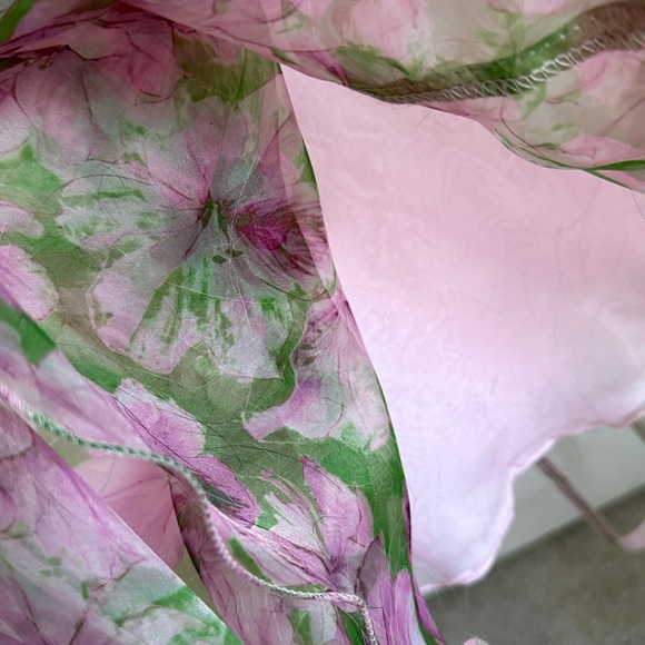 Mac Duggal NEW with Tags attached size 8 chiffon Pink Floral Strapless gown $598 - Picture 13 of 16